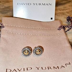 David Yurman Sterling/Gold button studs